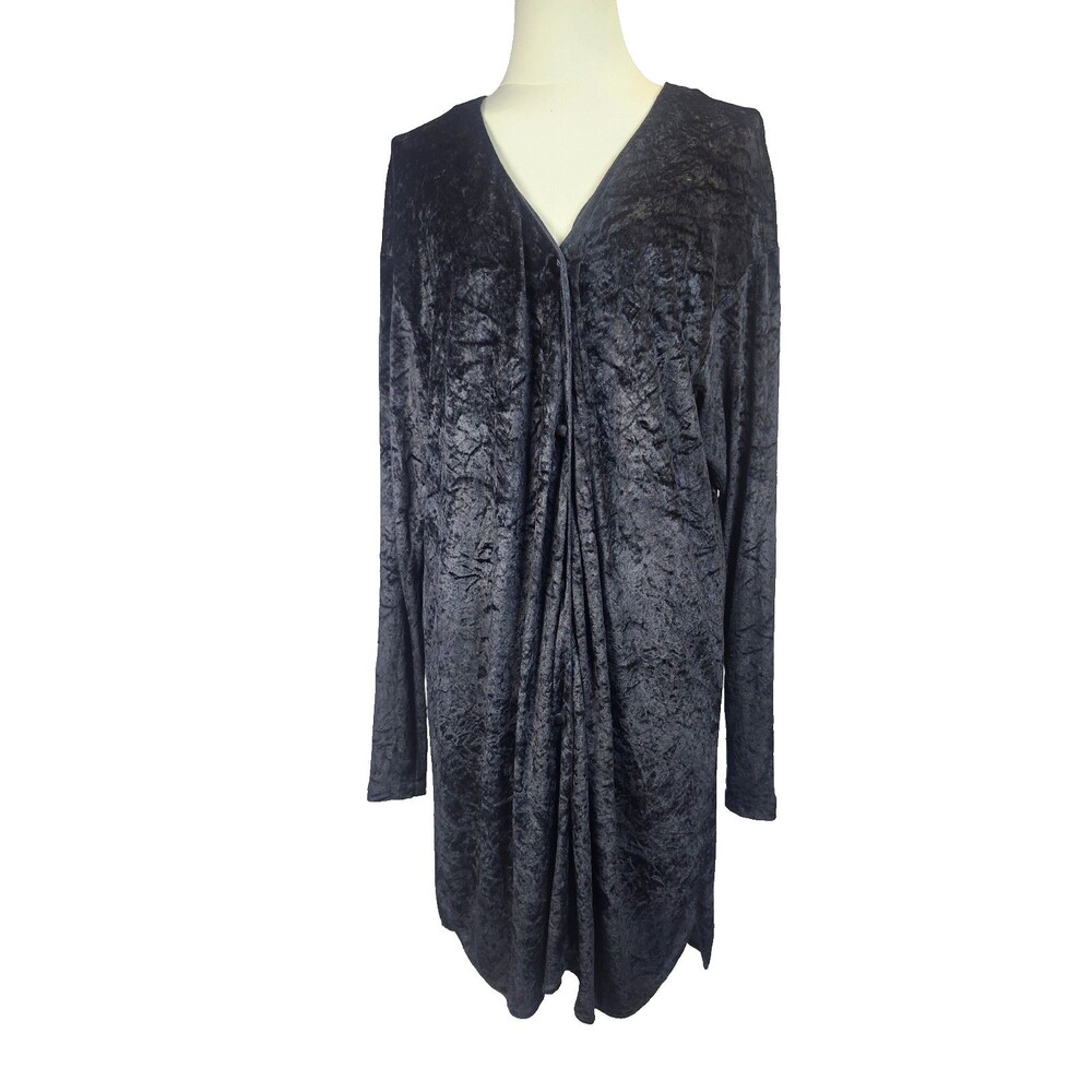 Victoria's Secret Gold Label Vintage Sleepshirt Medium Black VELVET Whimsy Goth